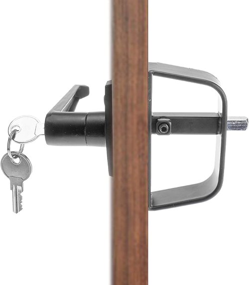Yaegoo 5-1/2" Shed Door Lock T-Handle Lock Kit with 2 Keys, Shed Door T Handle Lock, Black