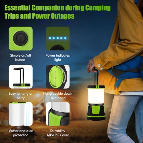 Cullaby Rechargeable Emergency Lantern 3000 Lumens Green Camping & Power Outage Light