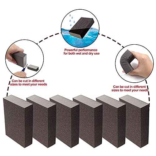 100 Grit Medium Sanding Block - 12Pcs, Wet Dry Sanding Sponge Foam Sandpaper Block Washable & Reusable Sandpaper Sponge for Drywall Wood Plastic Metal Furniture