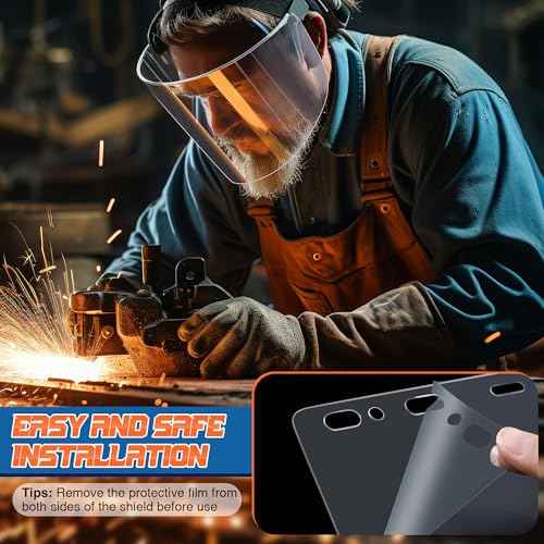 Saillong 2 Pack Clear PETG Face Shield Compatible with MCR Safety 181640, 16x8x0.06 Inches Splash Protective and Impact Resistance, Polycarbonate Safety Faceshield Compatible with MCR Safety Headgears