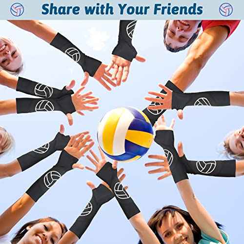 Minatee Volleyball Arm Sleeves Passing Hitting Forearm Sleeves with Protection Pads and Thumb Hole