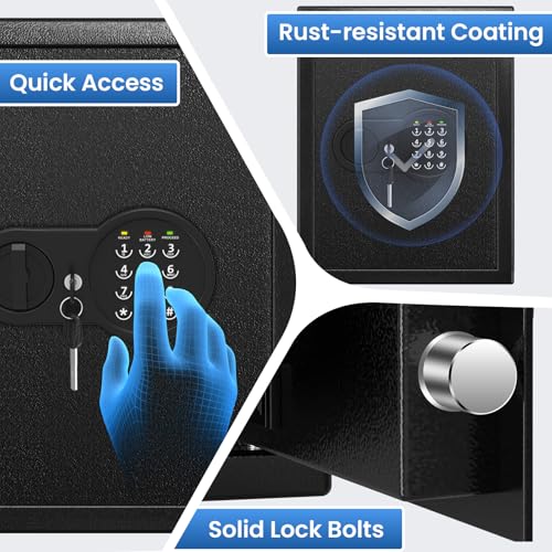 Mitlvge 17.55'' Home Safe Box with Digital Keypad, 3.2 Cu Ft, Fireproof & Pry-Proof Safe - Basic Model