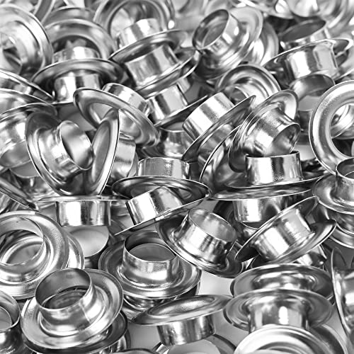 Silver Grommets Kit 1000pcs 3/8 Inch (10mm) for Crafts and DIY Projects