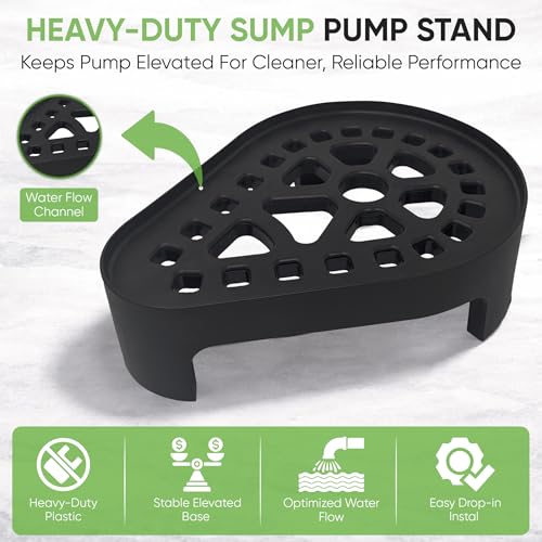 PumpSpy 2 Inch Sump Pump Stand - Elevates Pump to Prevent Sediment Clogging