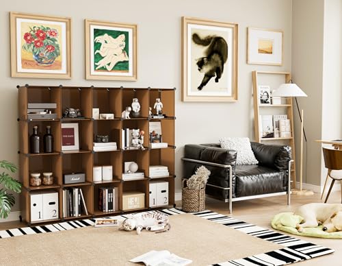 HOMIDEC 6-Cube Storage Organizer Brown 11.8 x 11.8 x 11.8 Inch Kids Bedroom Closet
