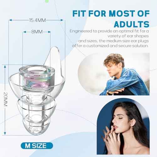 Hearprotek Hi-Fi Spirit Concert Ear Plugs, High Fidelity Silicone Music Earplugs for Concerts, Noise Reduction, Hearing Protection, Motorcycle, Musicians, Rave, Dj, Tinnitus Relief (Medium Size)