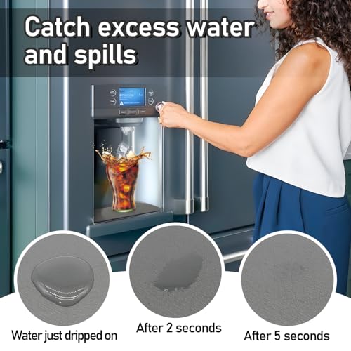 LOPNUR 2 Pack Refrigerator Drip Tray Catcher, Large 9" x 3.1" Trapezoid, Gray (Trapezoid - 9x3.1")