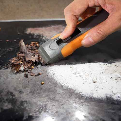 Razor Blade Scraper Tool with 15pcs Extra Blades, Cleaning Razor Scraper for Glass, Glass Top Stove Scraper for Oven Door, Cooktop Scraper, Glass Scraper Cleaning Paint from Glass (Gray)