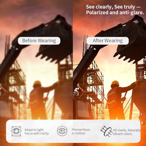 Polarized SafetyGlassesZ87 UV400 WorkSunglasses for men ConstructionCarpentryCyclingDIY&Light Industrial Use