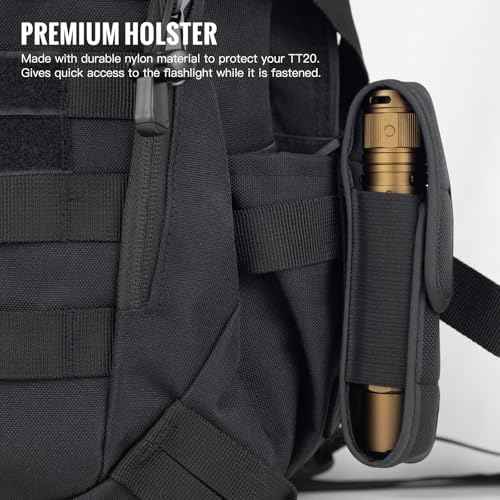 ThruNite TT20 Tactical Flashlight, Customized Verison with The Outsider, High 2010 Lumens, Long 305 Meters Beam Distance, USB-C Rechargeable Flashlight Compact for Hunting, Hiking - Desert Tan CW