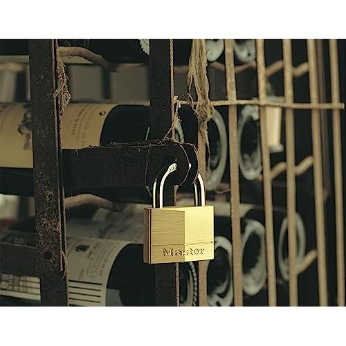 Master Lock 140D Solid Brass Padlock with Key, 1 Pack