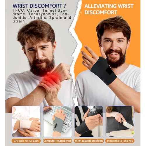 HiRui Ultra-Thin Elastic Wrist Brace Wrist Wraps, Compression Wrist Straps Support for Carpal Tunnel Arthritis Tendonitis Sprains Pain Relief Workout, Soft & Comfortable (Black (Pack of 1))