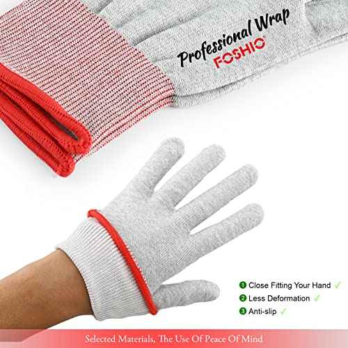 FOSHIO Vinyl Wrap Gloves - Professional Anti-Static Application Tool, Carbon Fiber Dust-Free Working Gloves