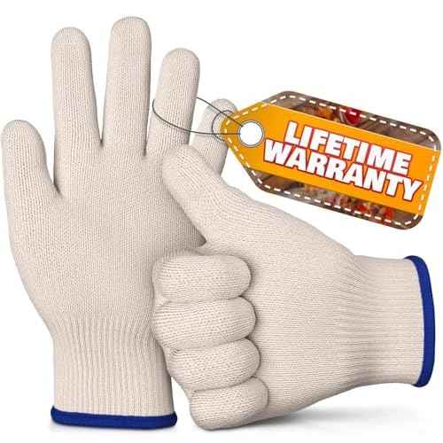 Heat Resistant Gloves for Cooking & Grilling ? Aramid Oven Mitts Gloves with Fingers, Short-Term Hand Protection up to 932¡ÆF and Secure Grip for Baking, Fryer, and BBQ