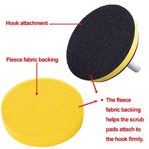 SIQUK 17 Pieces 3 Inch Buffing Pads Foam Polishing Pad Wax Buffer Polish Pads Bonnets Car Polishing Buffing Pad Buffer Attachment for Drill