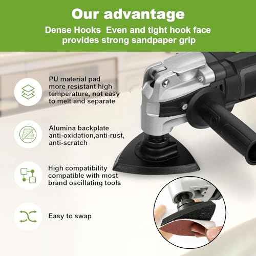 Oscillating Tool Sanding Pad for Multitool Oscillating Saw, WENESTR 1-Piece 3-1/8 in Triangle Sanding Pad for Surface Sanding, Mechanical Maintenance Cleaning, Polishing, Deburrin¡¦