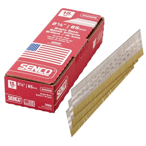 Senco 15 Gauge Finish Nails 2-1/2 Inch Bright Basic Finish Nail, 3,000 per Box