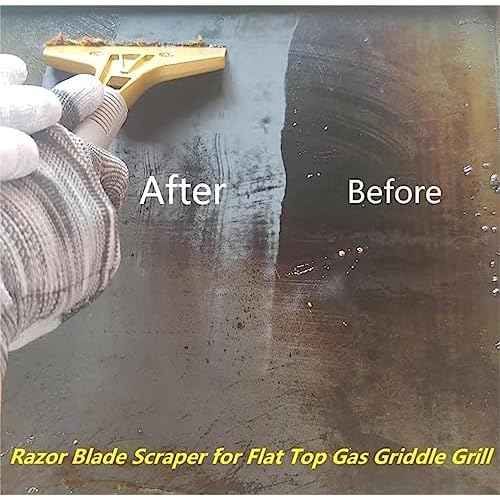 Razor Blade Scraper,Floor Scraper Tool with 20PCS Extra Blades,Paint Scraper Ideal for Cleaning Stove Top,Windows,Glass,Tiles,Wall,Labels.(4 in,Metal)