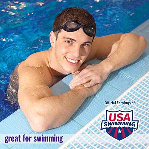 Mack's AquaBlock Swimming Earplugs, 2 Pair - Comfortable, Waterproof, Reusable Silicone Ear Plugs for Swimming, Snorkeling, Showering, Surfing and Bathing (Clear)