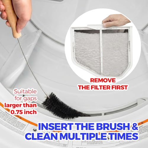 Holikme 3-Piece Dryer Vent Cleaner Kit – Replacement Lint Brush Set (2-Pack Variant) for Dryer Vents & Lint Traps