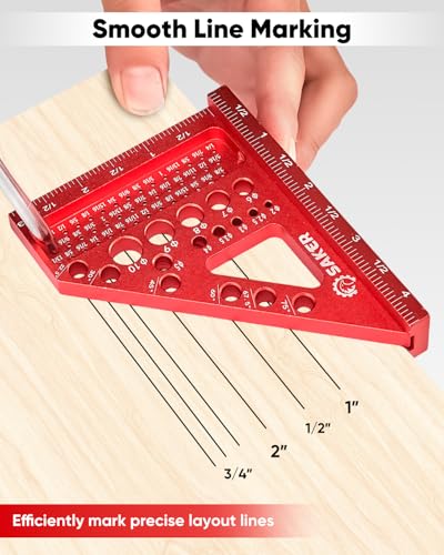 Saker 3D Multi-Angle Measuring Square Tool, Aluminum Alloy Carpenter