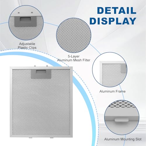 ENKTIK 12" x 10.5" Range Hood Filter Replacement W10169961A (2 Pack) for Whirlpool & More