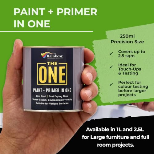 THE ONE All-In-One Paint & Primer - Black Matte, 8.5 Fl Oz / 250ml - One Coat Indoor & Outdoor Wall, Floor, Furniture