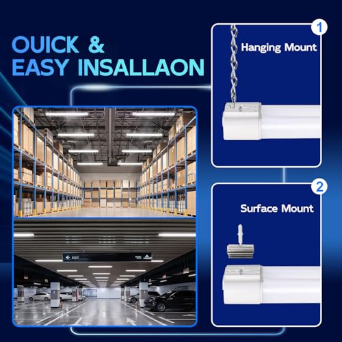 Hykolity 4FT LED Shop Light White, 42W (250W Equivalent), 4400LM, 5000K Daylight