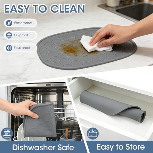 Heat-Resistant Silicone Mat for Ninja Crispi Pro 6-in-1 Glass Air Fryer, Anti-Slip Countertop Protector