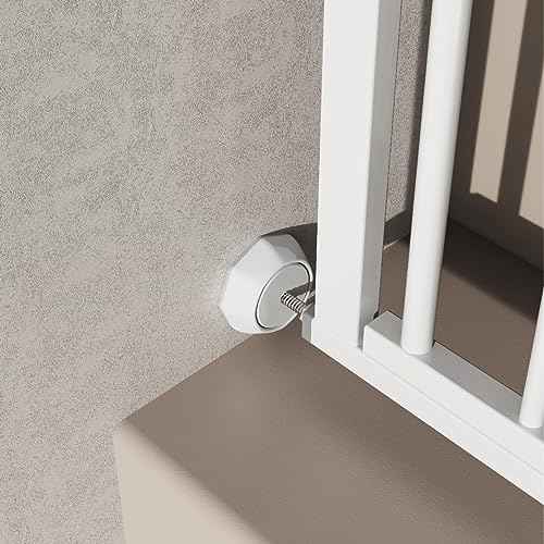 ICERO Baby Gate Wall Protector - Protect Walls & Doorways from Pet & Dog Gates - Pressure Mounted Gates Work on Stairs - Gates Wall Cups - 4 Pack - White