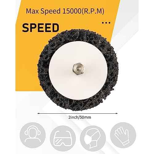 2" 4Pcs Quick Change Easy Strip Discs with 1/4" Hex Shank, Paint Stripper Wheel for Removing Paint, Cleans Welds Rust Removal.