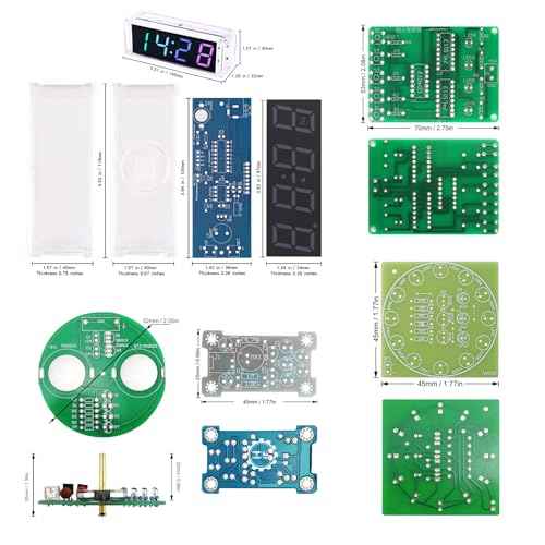 Soldering Practice Kit DIY RGB Alarm Clock Green Sound Sensor RGB Gyro Red Responder Red Flash Turntable Electronics Projects Simple Welding Skills Plug-in Circuit Kit for DIYers (04SZ5-1)