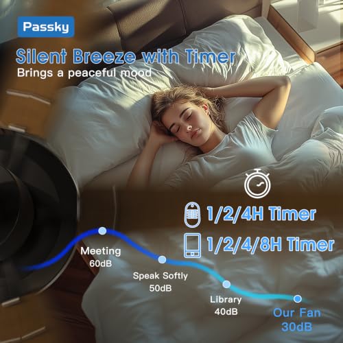 Passky Black 52 Inch Ceiling Fan with Lights & Remote Control