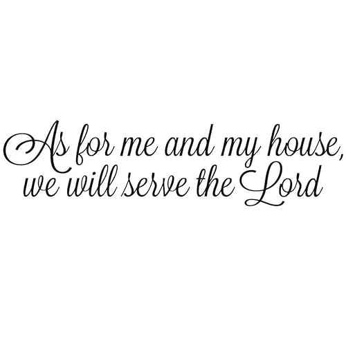 Black Vinyl Wall Decor Wall Sticker 'As for Me and My House We Will Serve The Lord' - PVC Material, Religious Style, Wall Decal