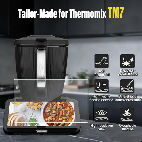 SkingHong 1PC Tempered Glass Screen Protector for Thermomix TM7 – Ultra-thin, 9H Scratch-Resistant