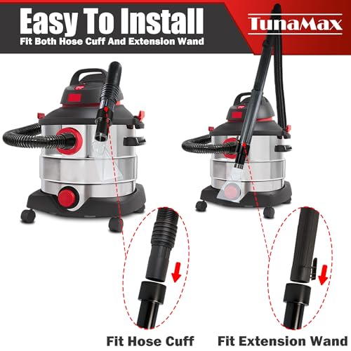 TunaMax Small Shop Vac Extractor Attachment - Clear 3-Adaptor Extraction Head