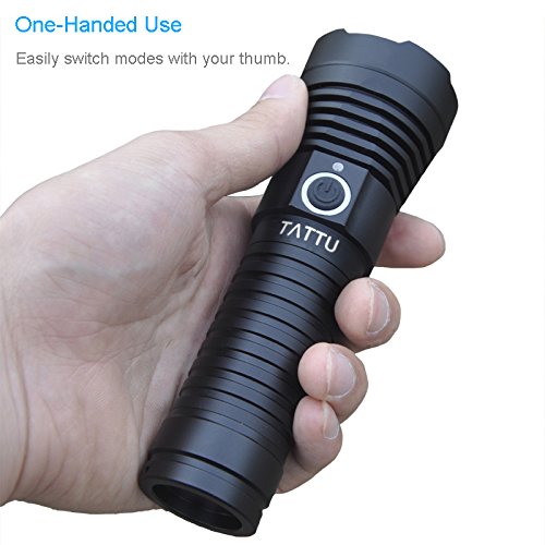 TATTU U3S UV Flashlight Rechargeable 365nm Black Light Torch with ZWB2 Filter, Blacklight 10W Ultraviolet LED Lamp with Micro USB Charging Cable