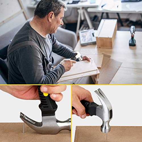 700Pcs Galvanized Nails & Mini Claw Hammer Kit for Hanging & DIY Projects