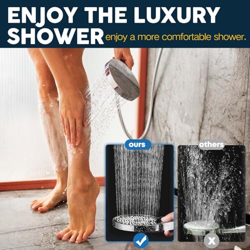 Ashwanth 8 Inch Silver High Pressure Rainfall Shower Head with Handheld & Extension Arm