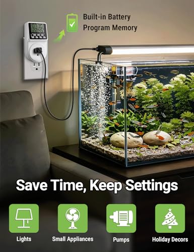 Techbee Digital Timer Plug 24-Hour Programmable Indoor Power Switch - 1 Pack