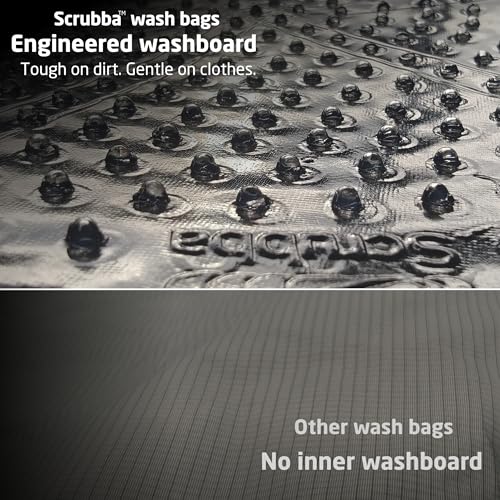 Scrubba Portable Wash Bag 5 oz Travel Clothes Washer with Patented Washboard Technology