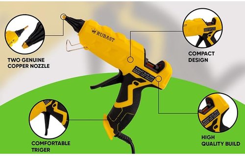 Full Size Heavy Duty Industrial Hot Glue Gun, 60/100w Dual Power & Dual Nozzle, Free 20 Glue Sticks Pack (15×11cm)- High Heating Temp Glue Gun Suitable for DIY Arts,Crafts,Home Repairs-USA Plug