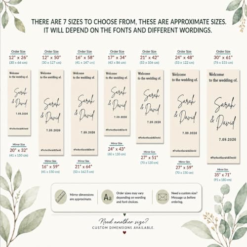 11 Wedding Mirror Decal - Personalized Custom Vinyl Welcome Sign for Reception