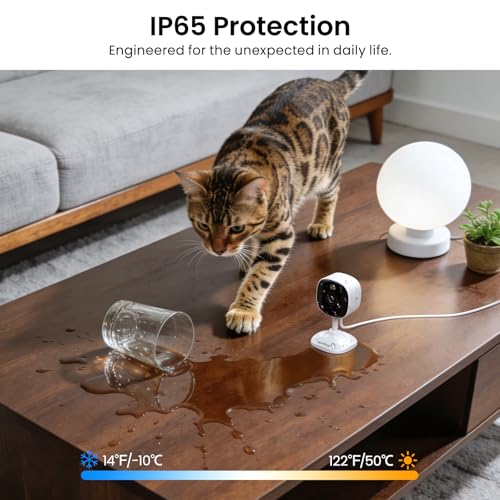 AOQEE 2K WiFi Security Cameras for Home Indoor/Outdoor - 2 Pack, Full Color Night Vision, Motion & Audio, Waterproof, Easy Install