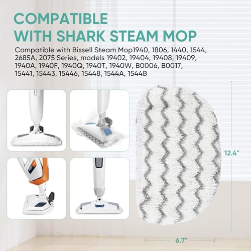 LBLVBNEWD 4-Pack 1940 Replacement Steam Mop Pads for Bissell PowerFresh (Model 1940/1940A/1940T/1940Q) – Microfiber, Reusable