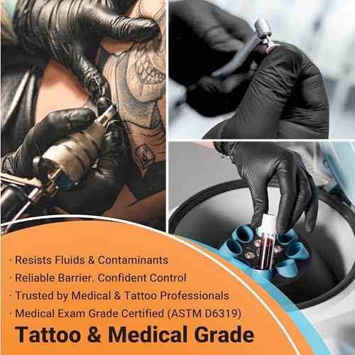 ASAP Black Nitrile Gloves Disposable Latex Free 4 Mil, Powder Free, Food Safe, Medical, Tattoo, Cleaning Gloves