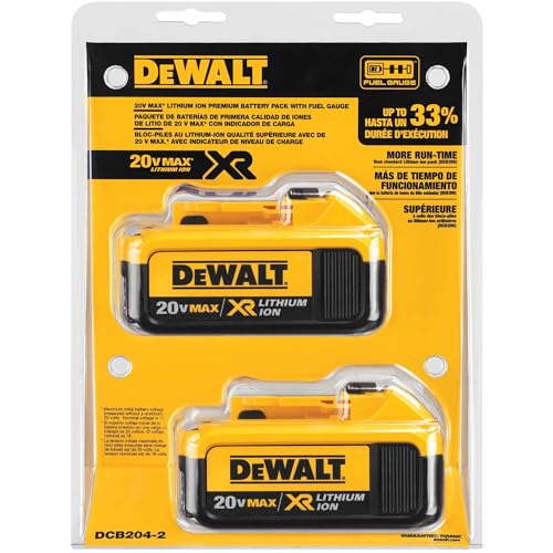 DEWALT 20V MAX XR Battery Pack 4.0Ah, 2-Pack – Compatible with Cordless Power Tools