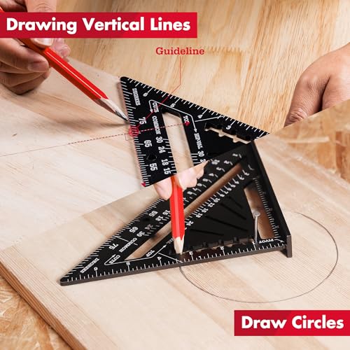 Arrow 7-Inch Aluminum Rafter Square | Carpenter/Framing Square with Laser Scales