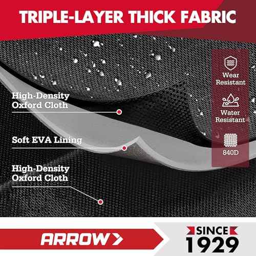 ARROW Tool Belt Heavy-Duty, Electrician Tool Pouch with 10 Pockets, 840D Oxford Fabric, Utility Belt with Hammer Holder, Adjustable Tool Belts for Men Women Electrician Carpenter, Construction