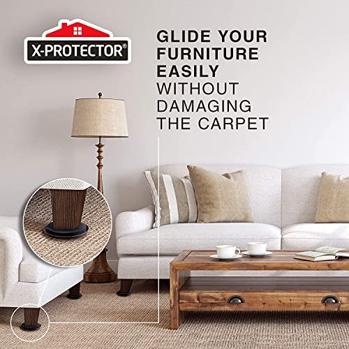 Heavy Furniture Sliders for Carpet - 8 pcs 4.75" Moving Pads by X-Protector